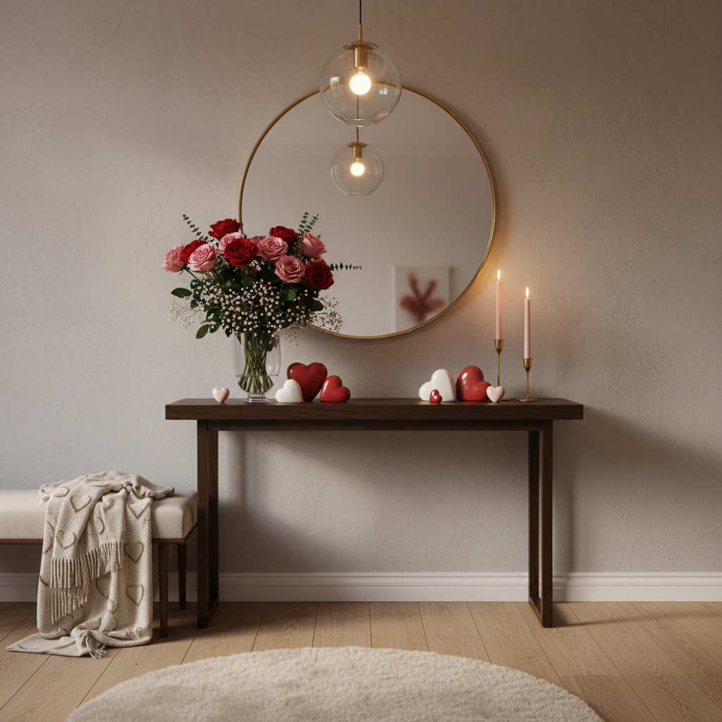 Minimalist Valentine's Day Entryway