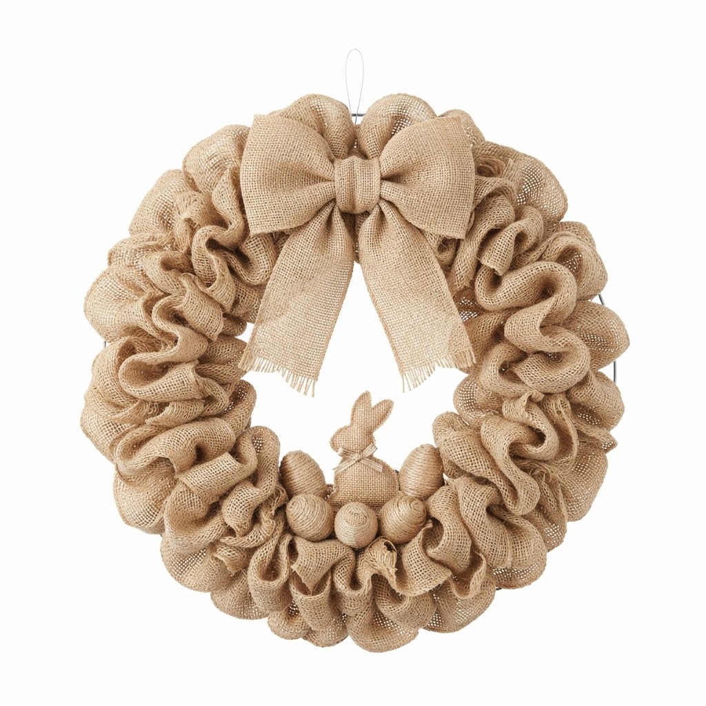 Burlap Easter Wreath