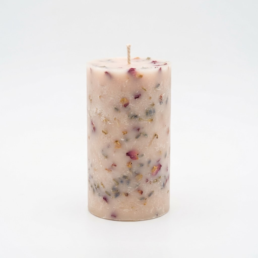 Romantic Scented Soy Pillar Candle