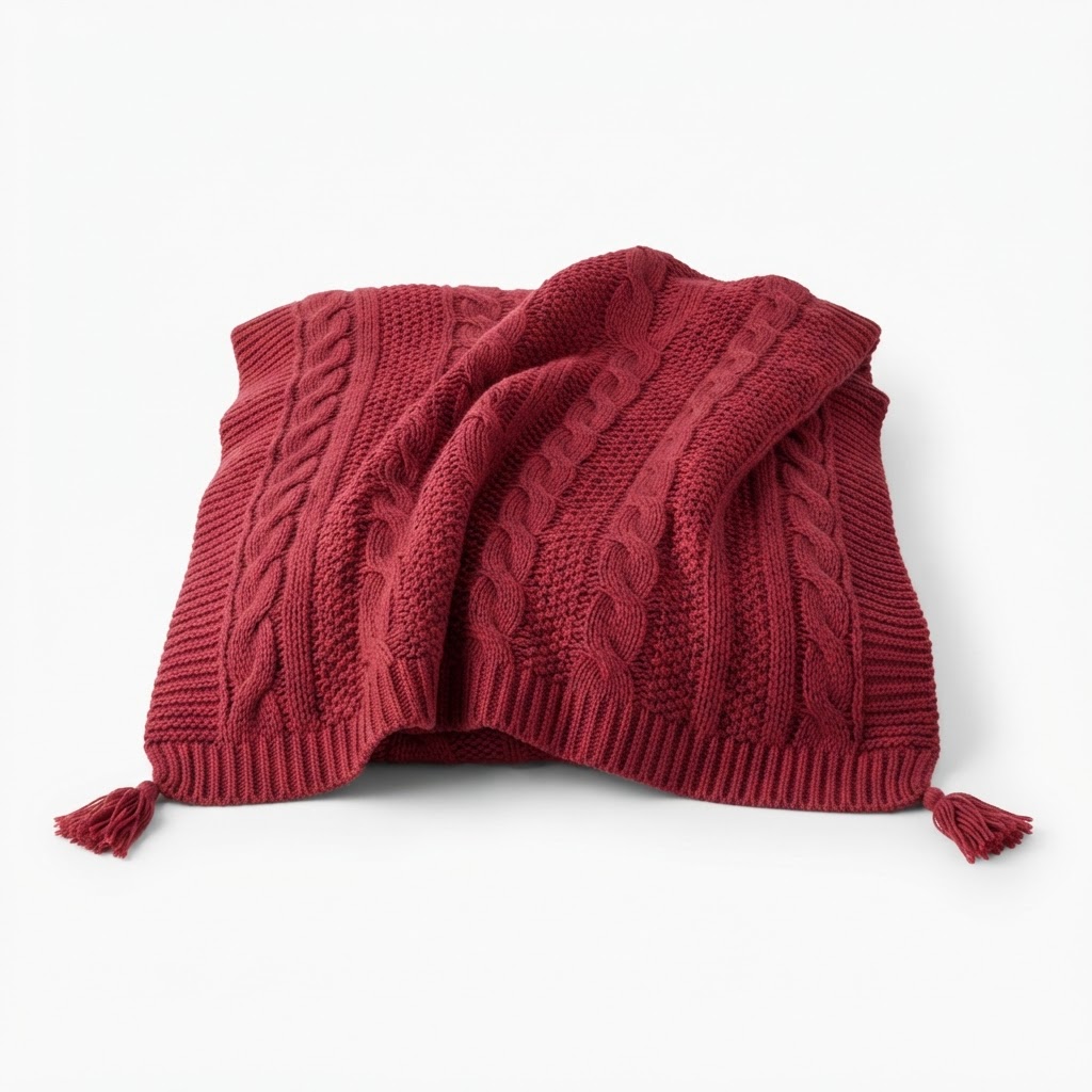 Transitional Berry Knit Throw Blanket