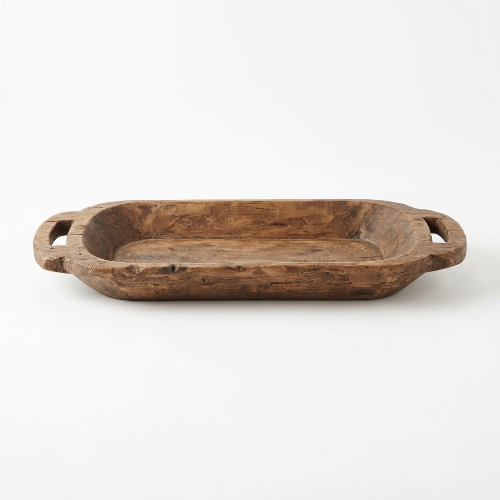 Wooden Dough Bowl Serving Tray
