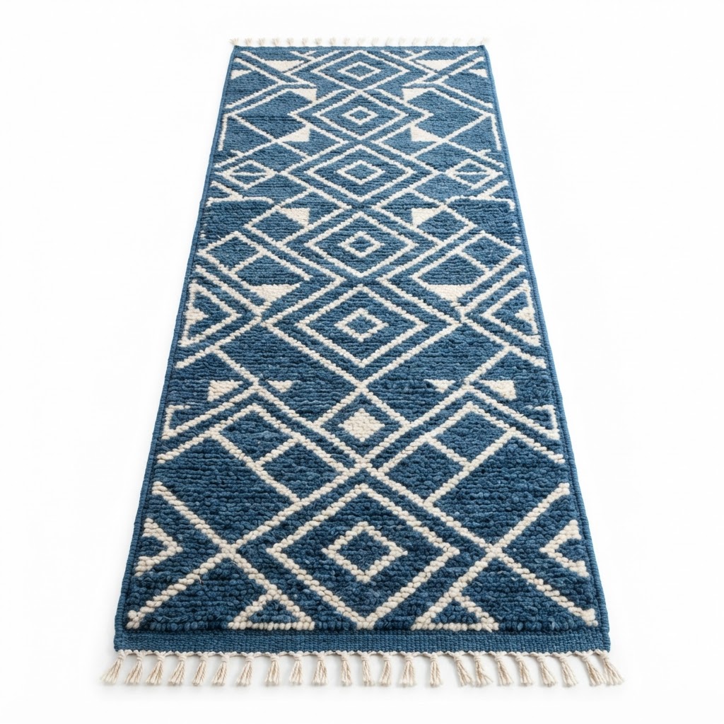 Blue Diamond Wool Runner