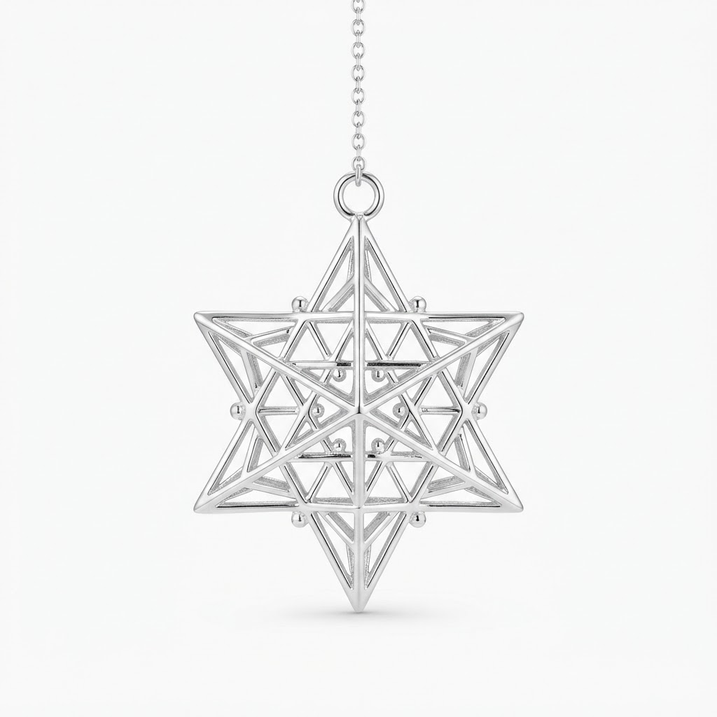 Silver Geometric Star of David Ornaments