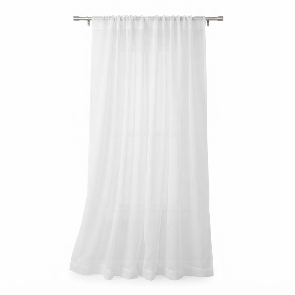Sheer White Voile Window Curtains
