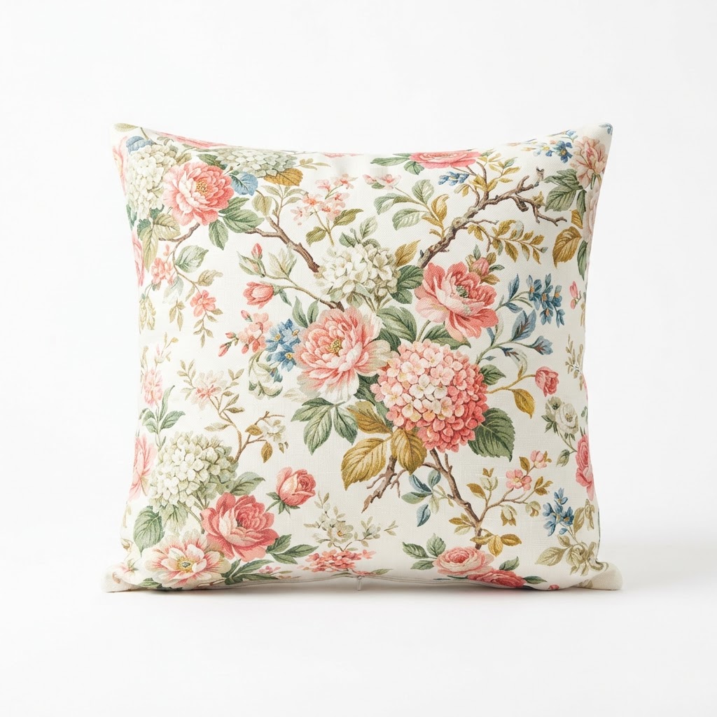 Floral Patterned Throw Pillow