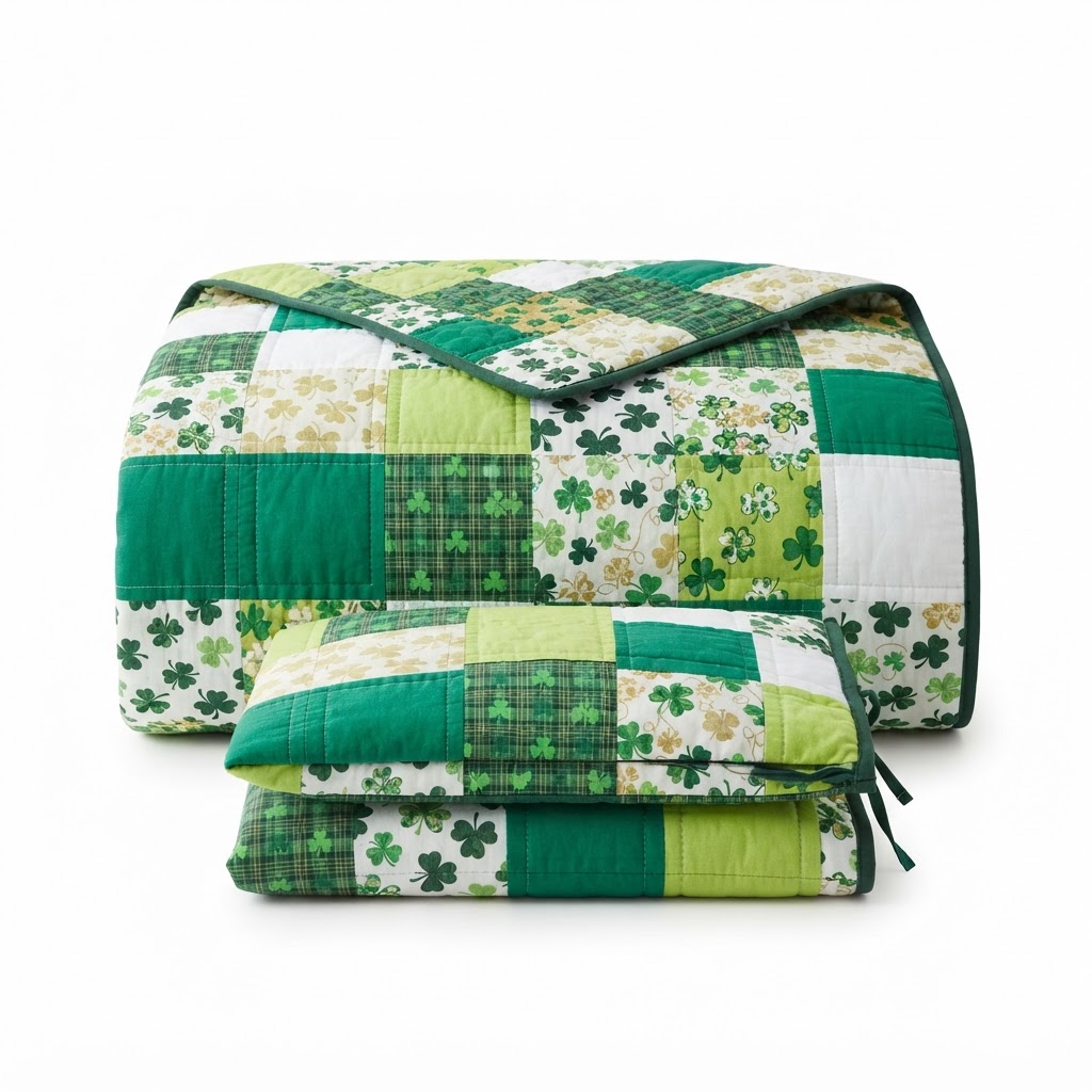 Shamrock Patchwork Quilt Set