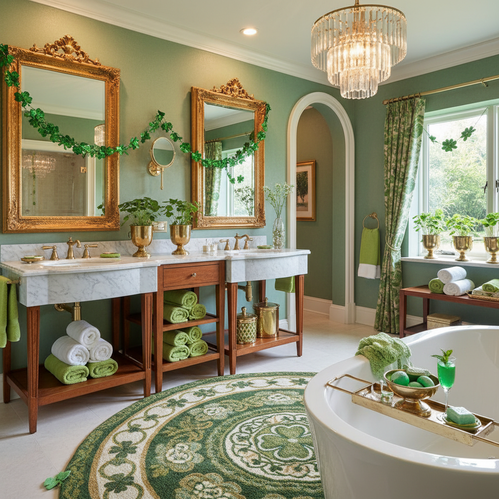 Glam St. Patrick's Day Master Bathroom