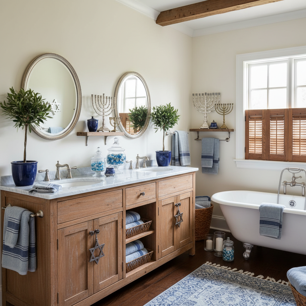 Country Hanukkah Master Bathroom