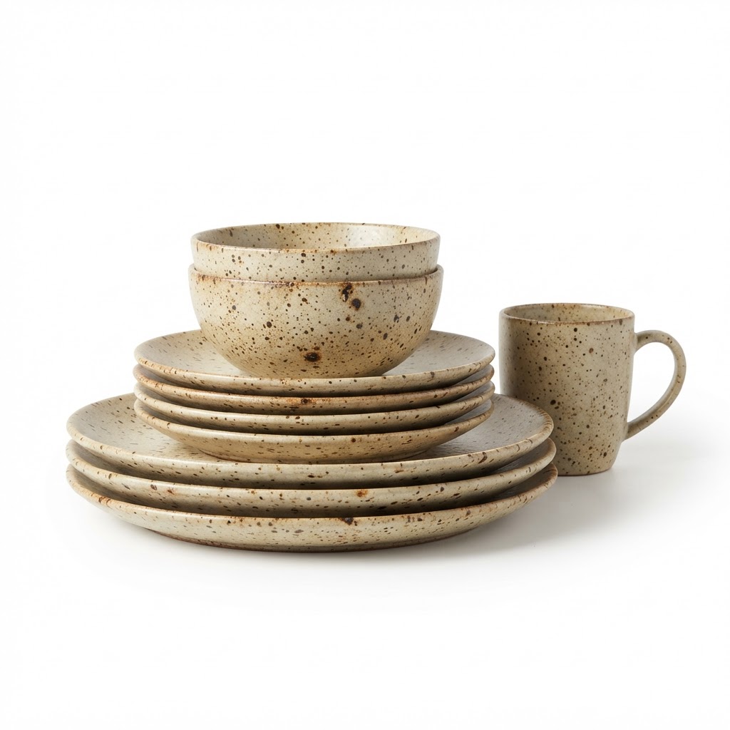 Speckled Stoneware Dinnerware Set