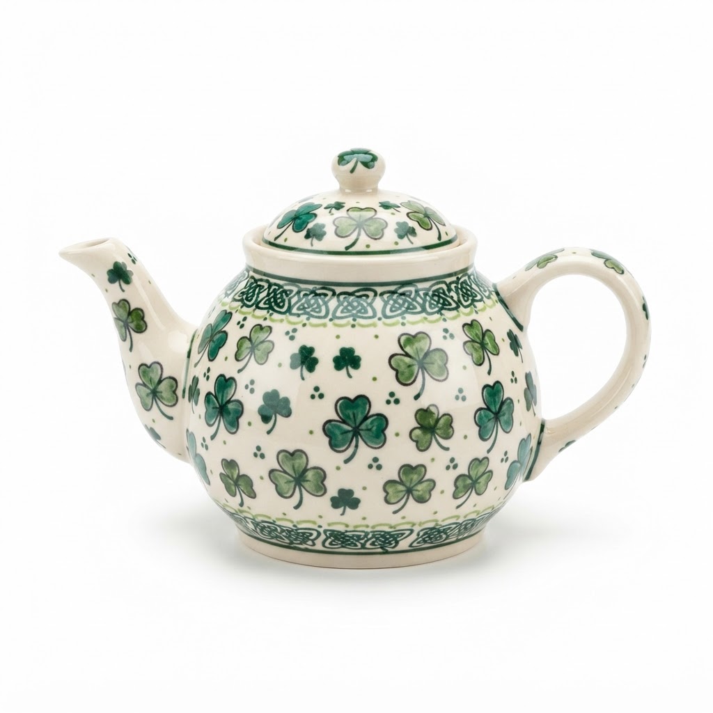 St. Patrick's Shamrock Ceramic Tea Kettle