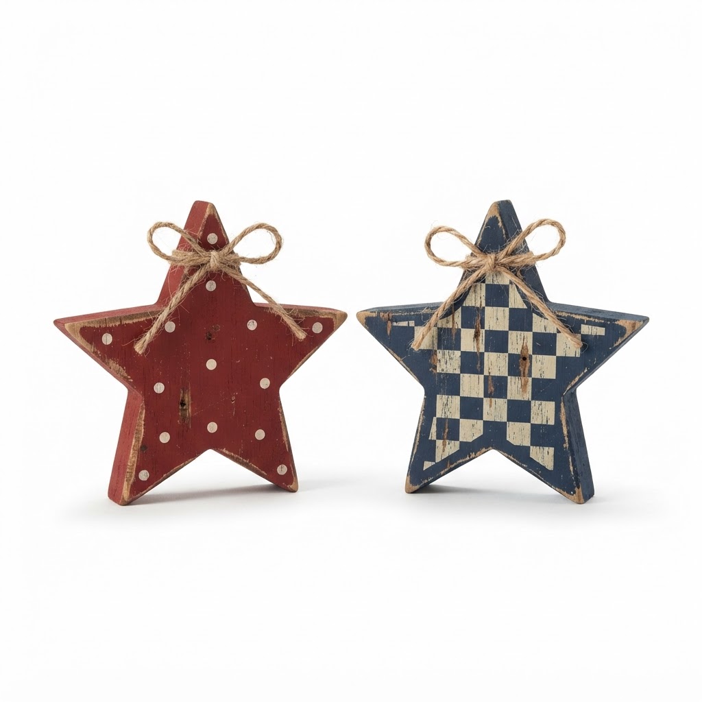 core Red and Blue Star Table Accents