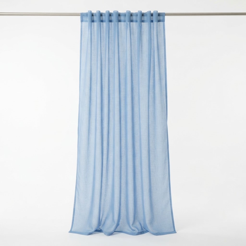 Elegant & Peaceful Sheer Blue Window Curtains