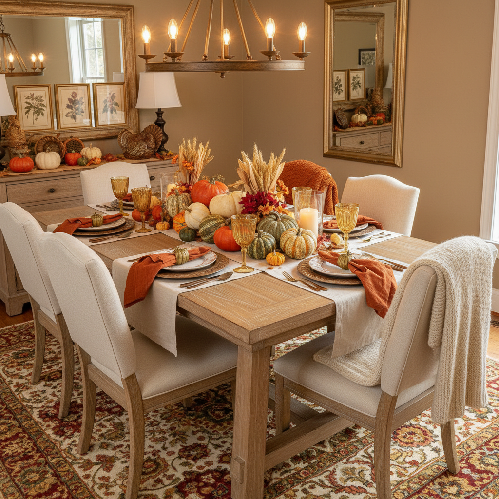 Transitional Thanksgiving Dining Room