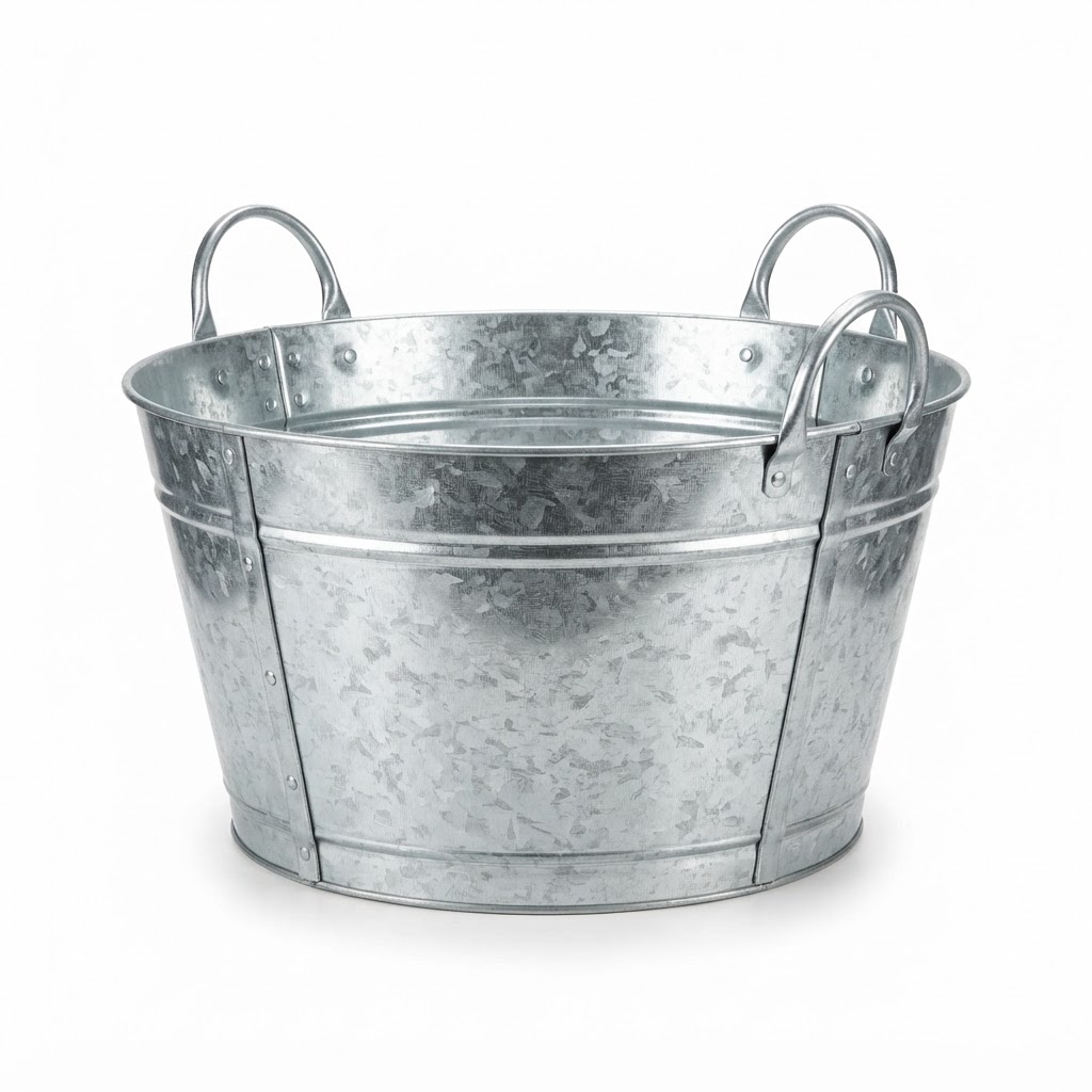 Galvanized Metal Firewood Basket