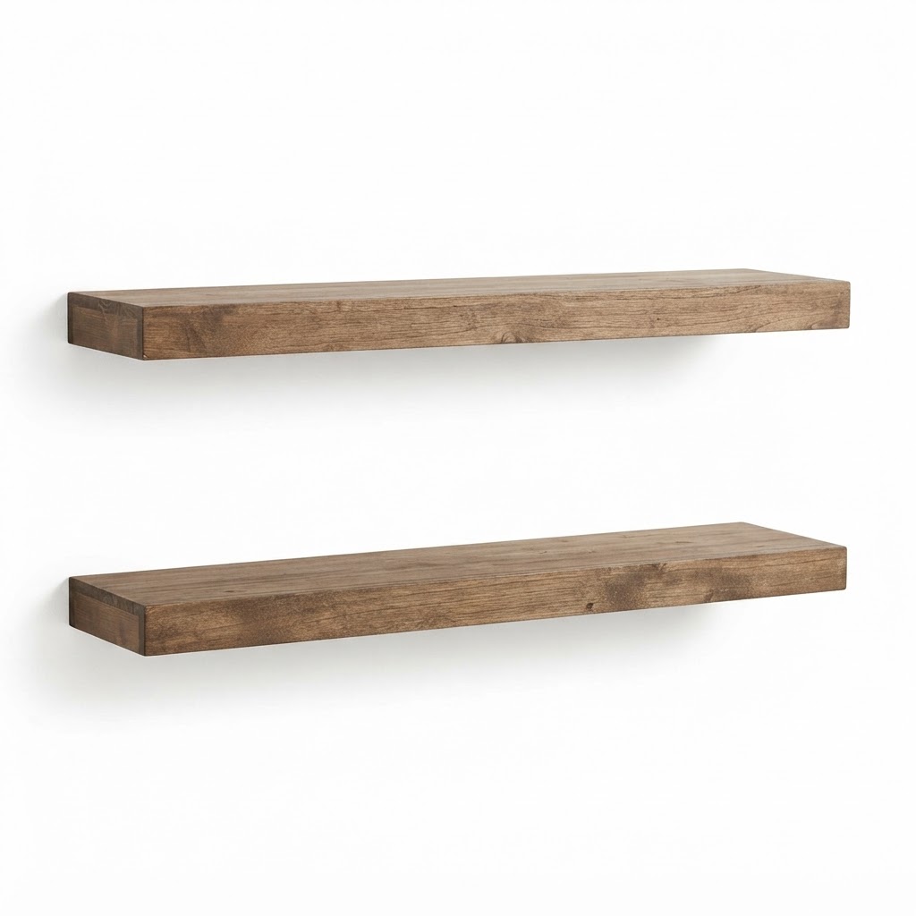 Floating Wood Wall Shelves