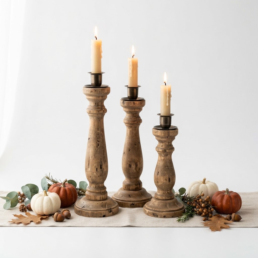 Wooden Taper Candle Holders