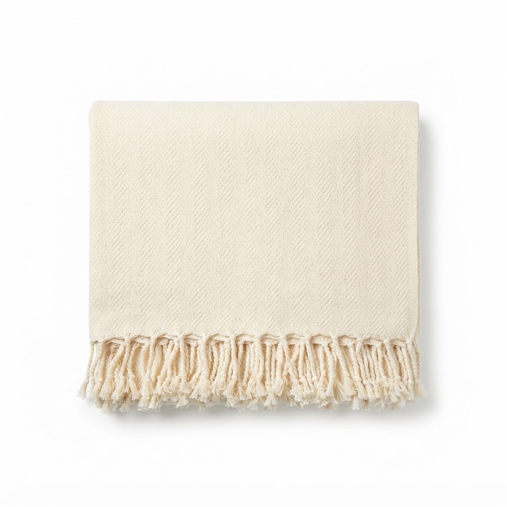 Cream Cotton Throw