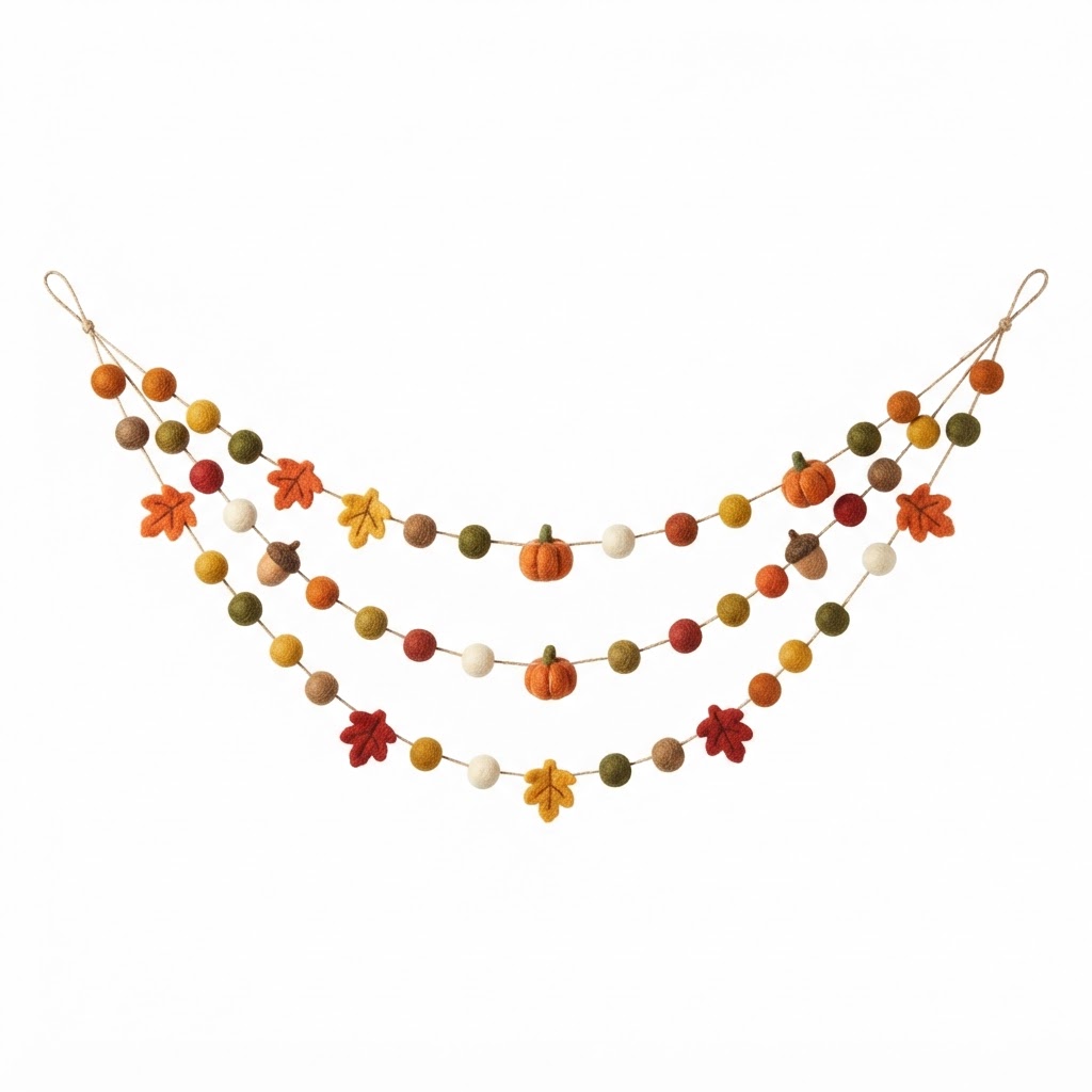 Felted Wool Thanksgiving Garland