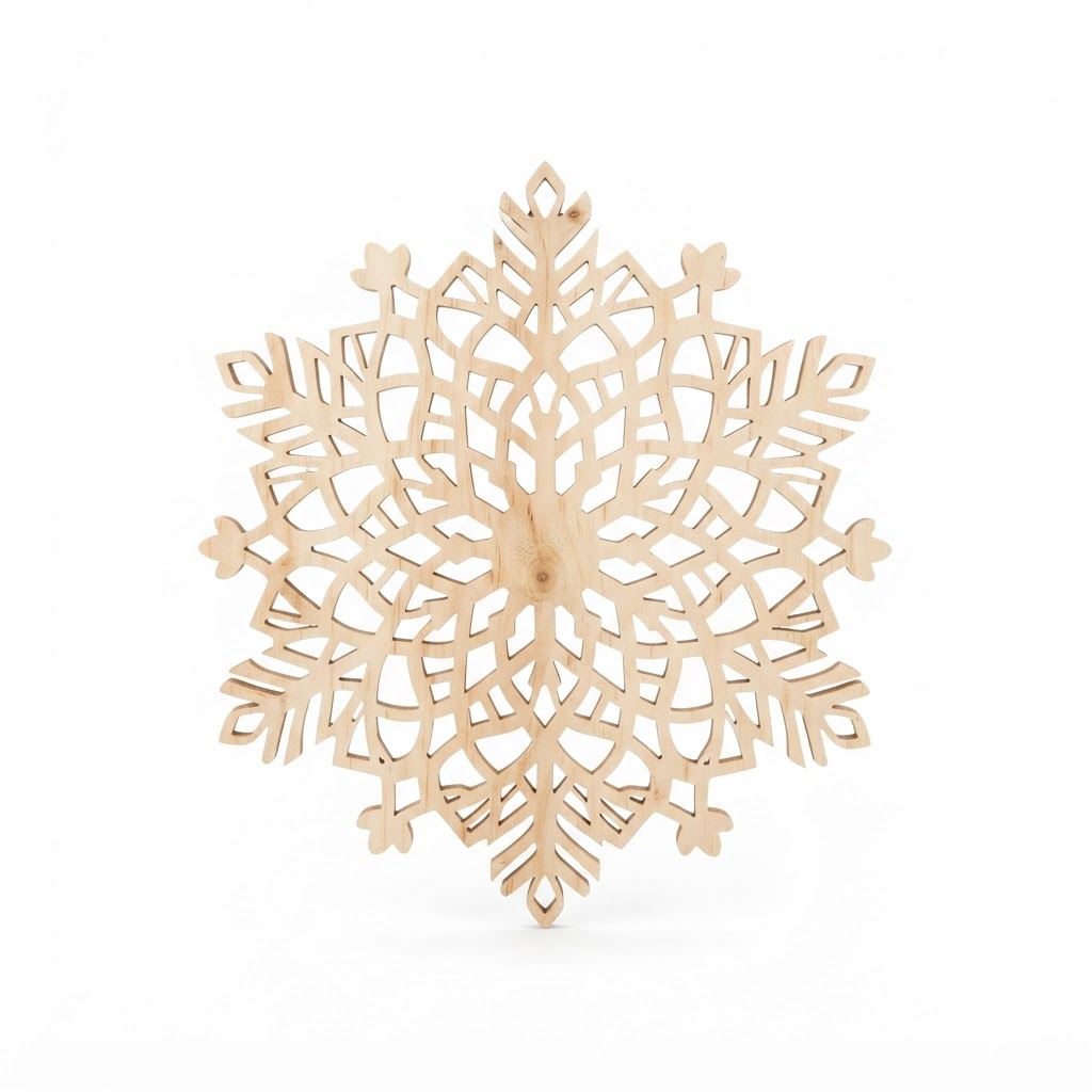 Natural Wood Wall Snowflake
