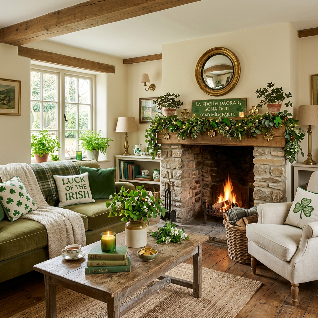 Cottagecore St. Patrick's Day Living Room