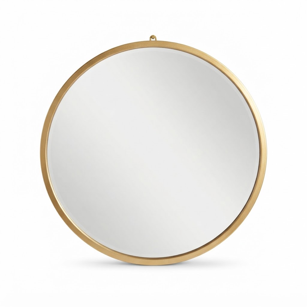 Round Gold Framed Mirror