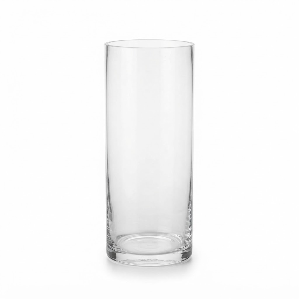 Glass Cylindrical Vase for Fresh Roses