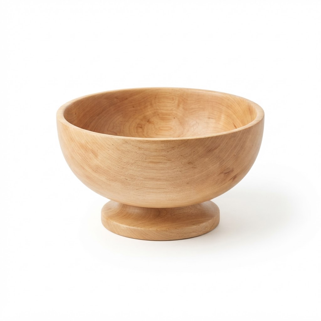 Wood Footed Fruit Bowl