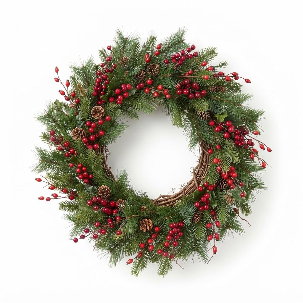 Red Berry and Pine Wreath