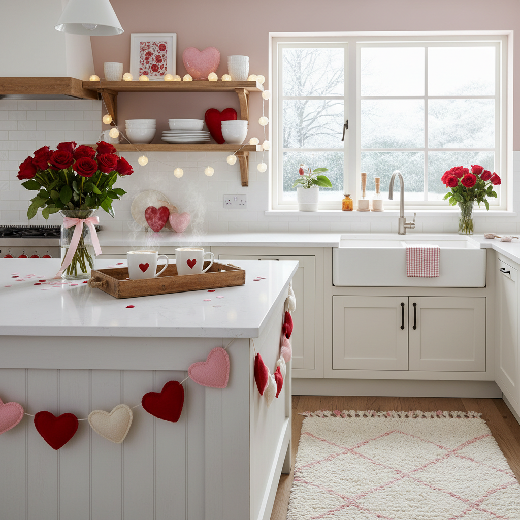 Modern Farmhouse Valentine's Day Kitchen
