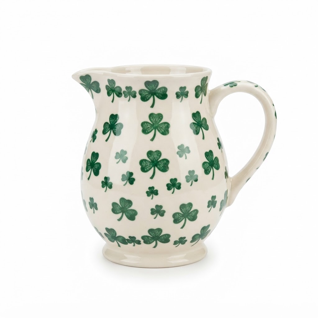 Transitional Ceramic Shamrock Pitcher