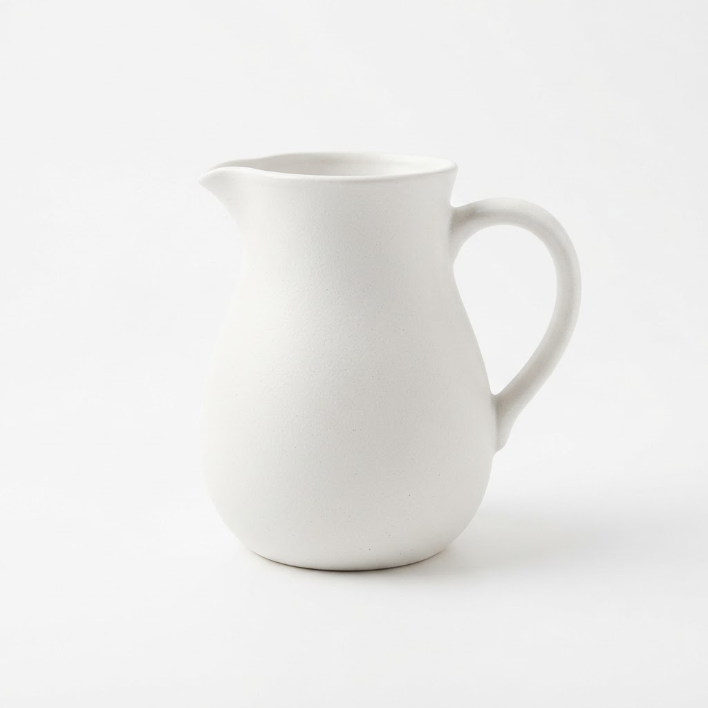 White Ceramic Pitcher Vase