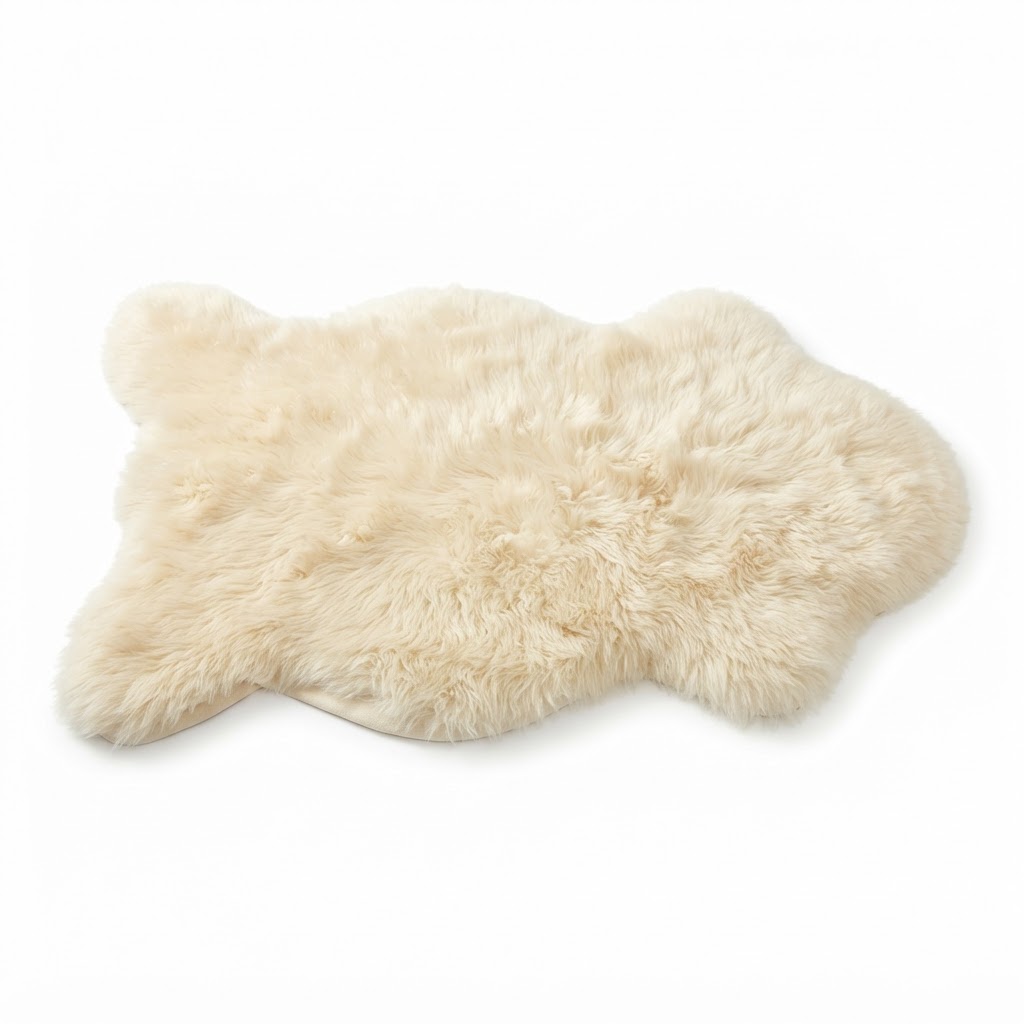 Natural Faux Sheepskin Area Rug