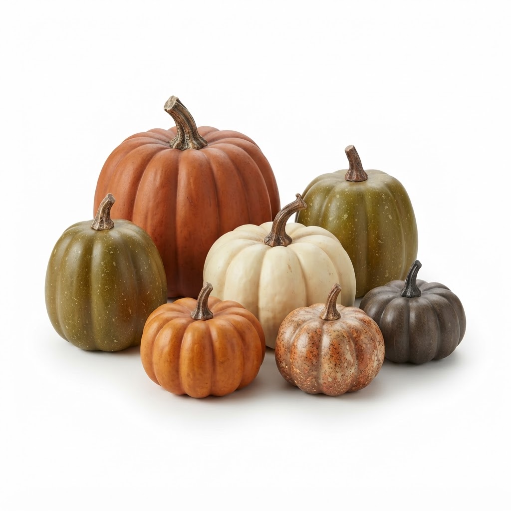 Assorted Faux Harvest Pumpkin Set