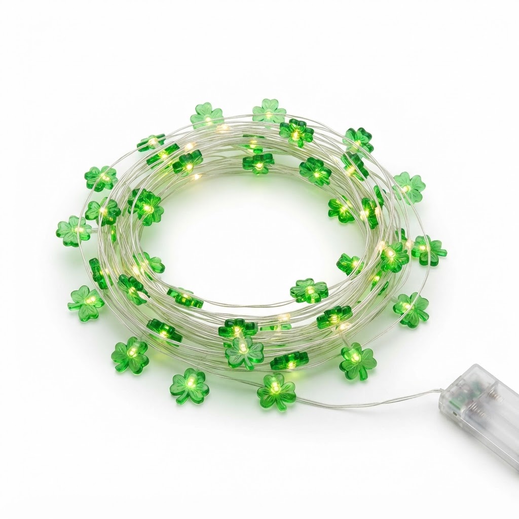 Green LED Shamrock Fairy Lights