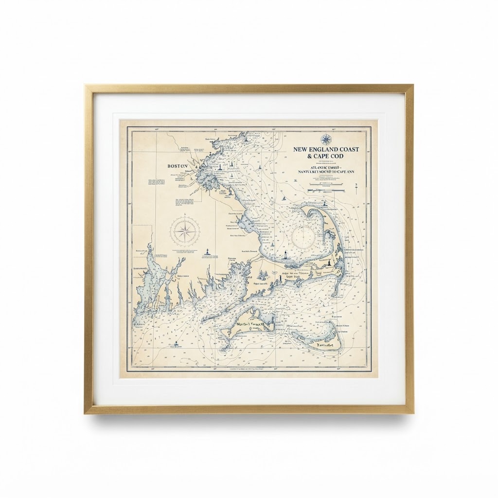 Nautical Map Framed Prints