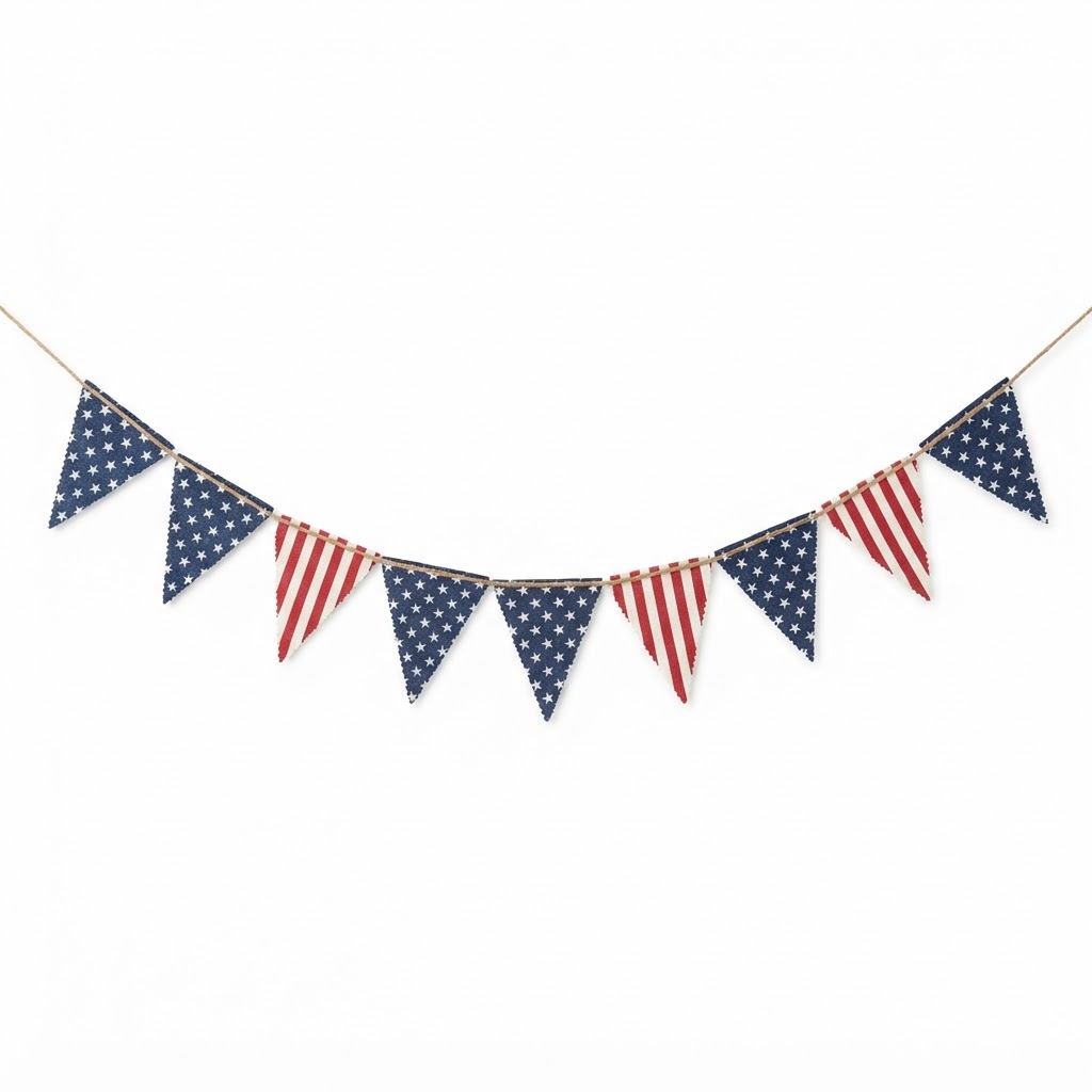 Independence Day Fabric Bunting Banner