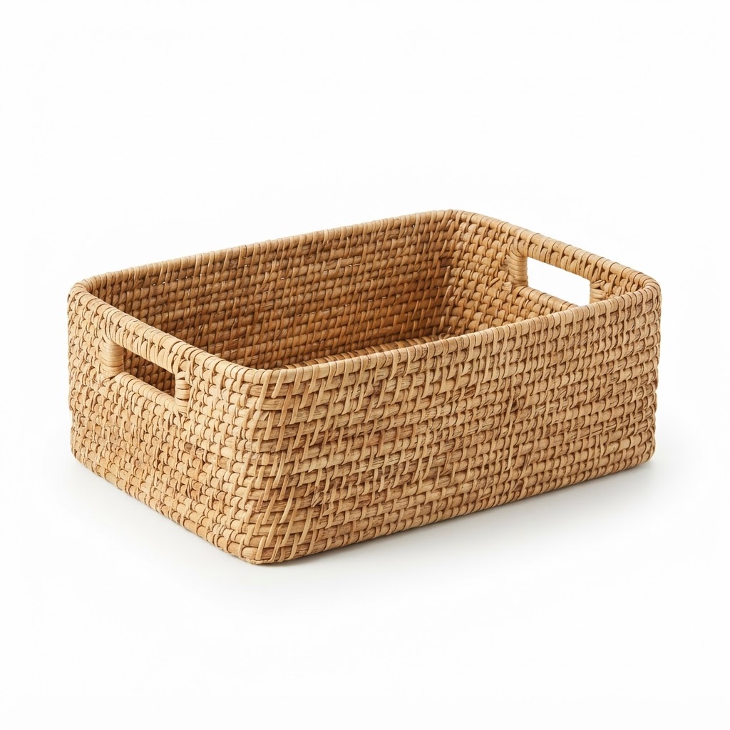 Woven Rattan Storage Basket