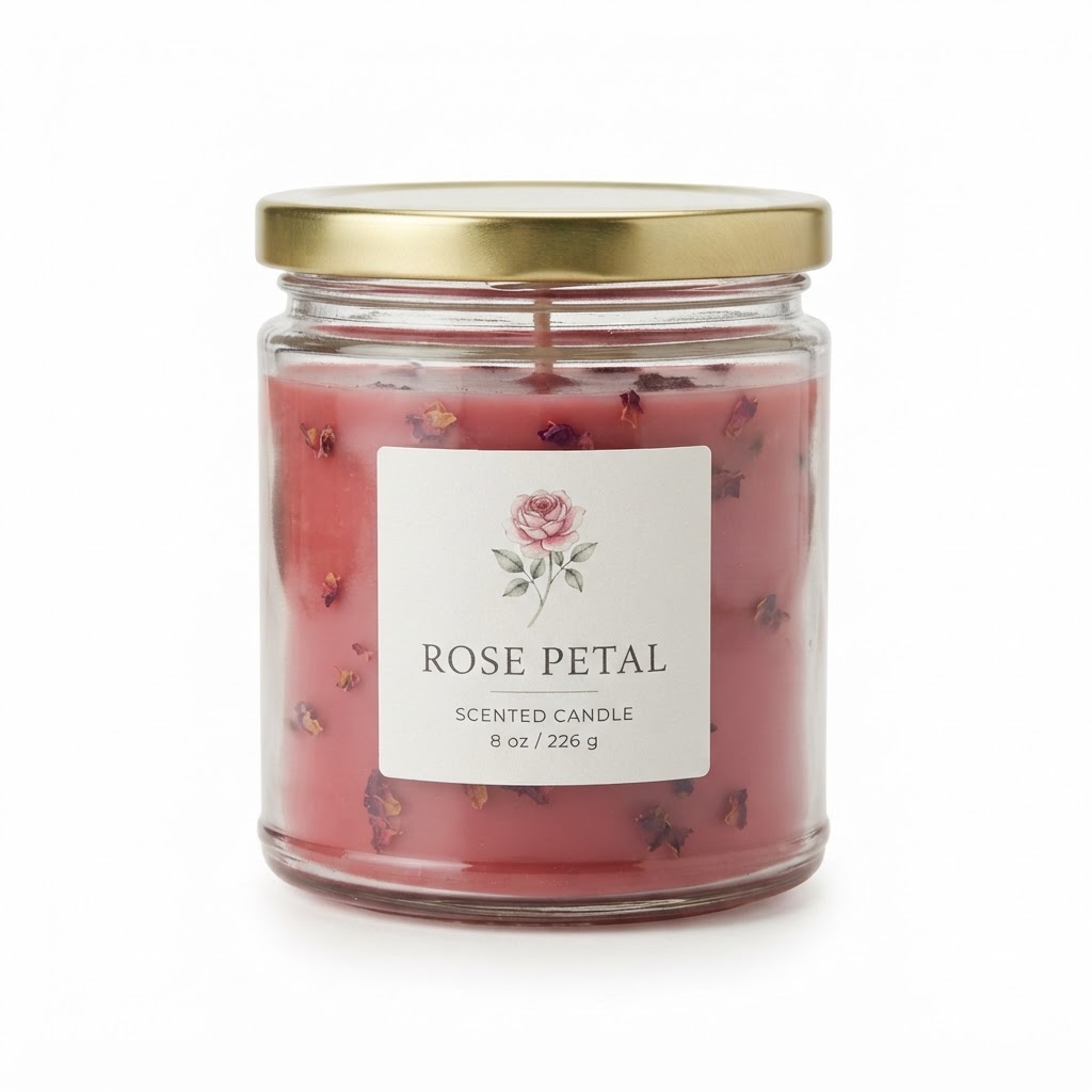 Transitional Rose Petal Scented Jar Candle