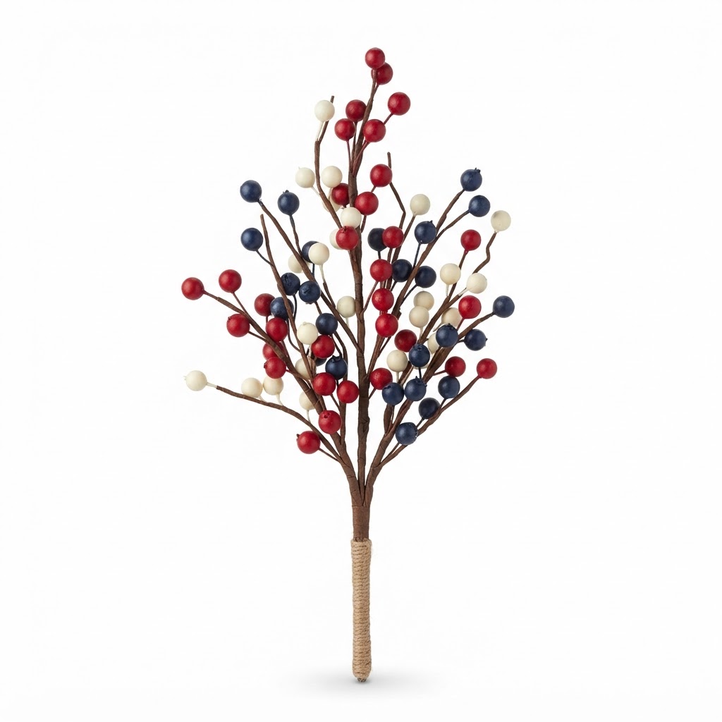 Artificial Patriotic Berry Spray