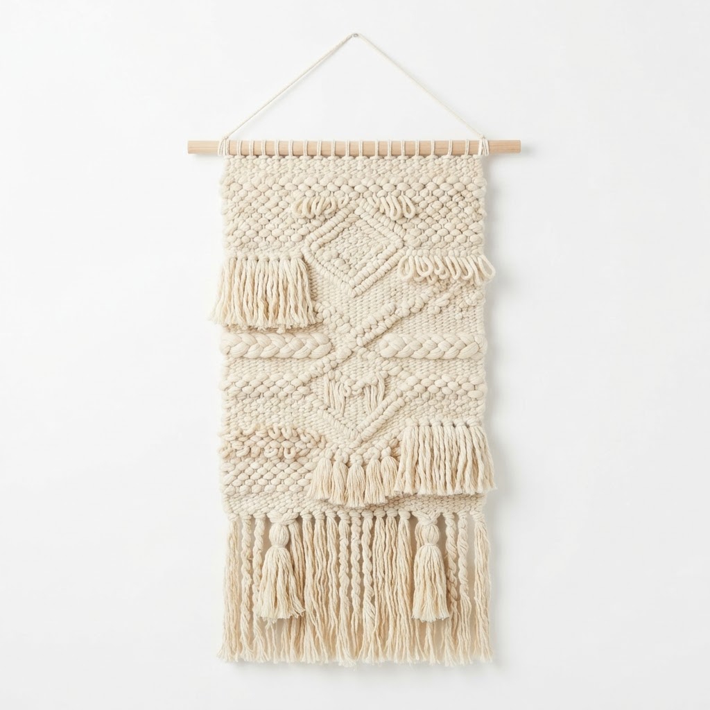Cream Woven Wall Tapestry