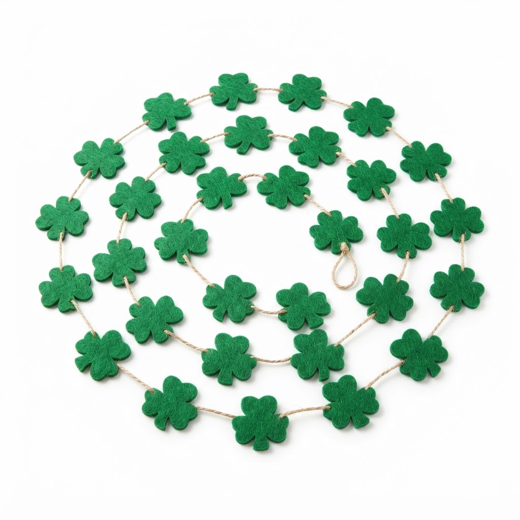 Transitional Felt Green Clover Garlands