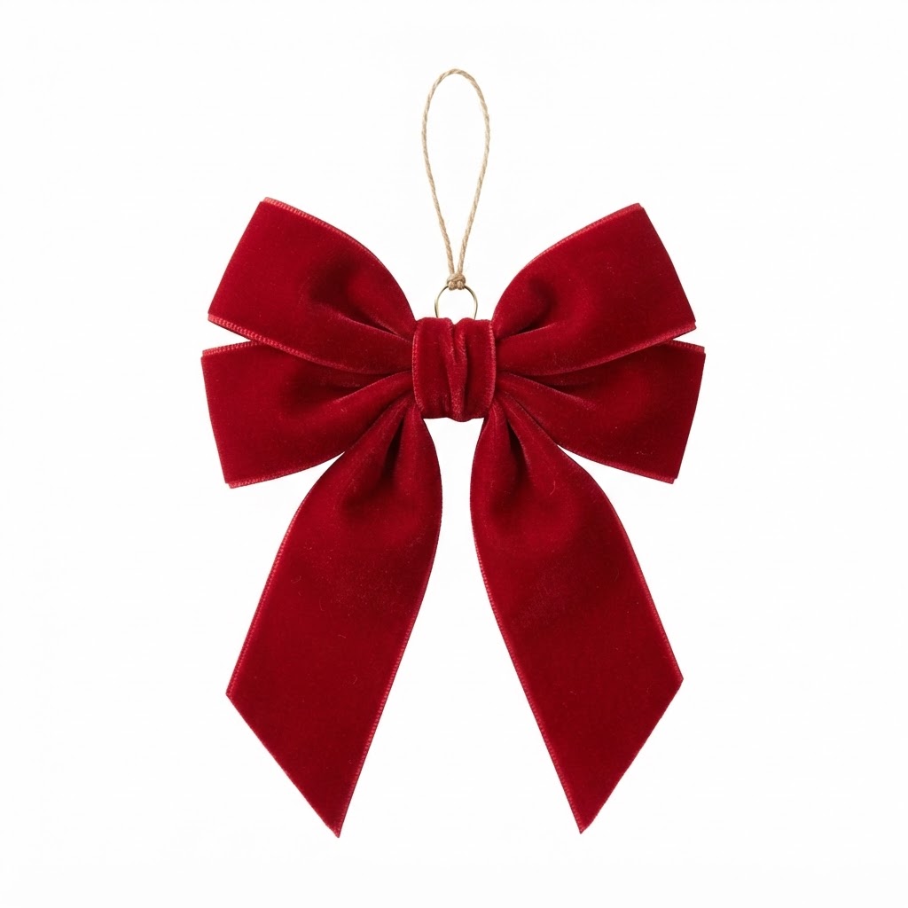 core Red Velvet Bow Ornaments