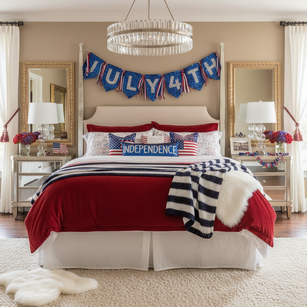 Glam Independence Day (4th of July) Master Bedroom