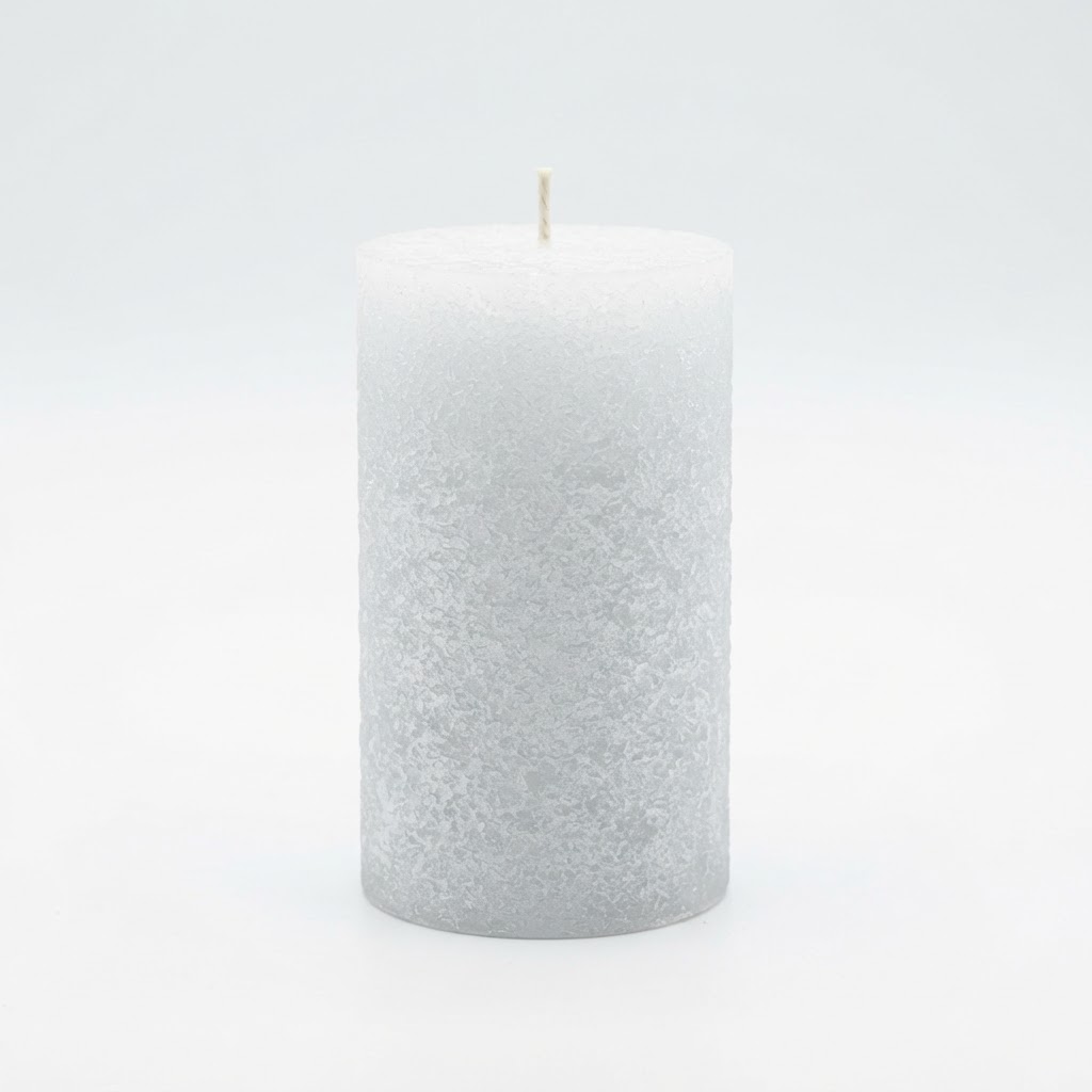 Winter Frosted Pillar Candles