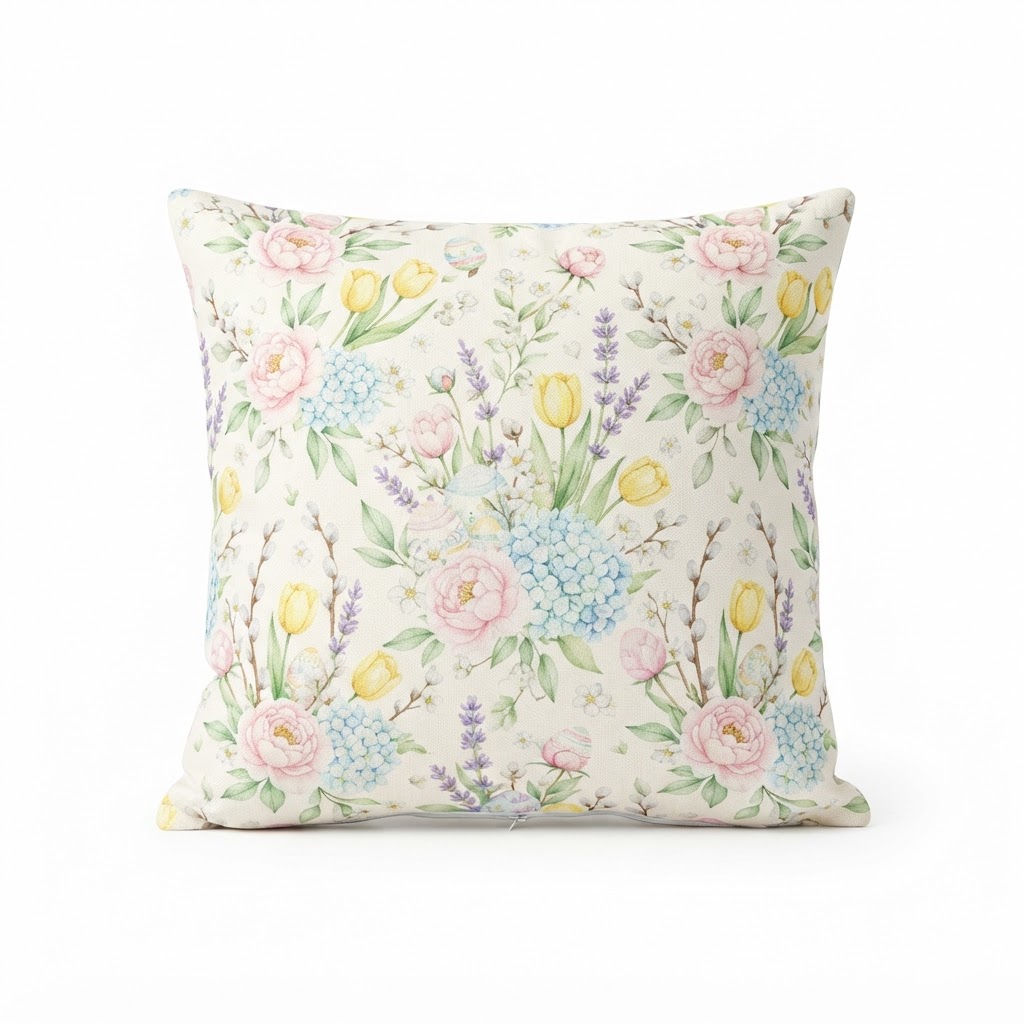Pastel Floral Decorative Throw Pillow