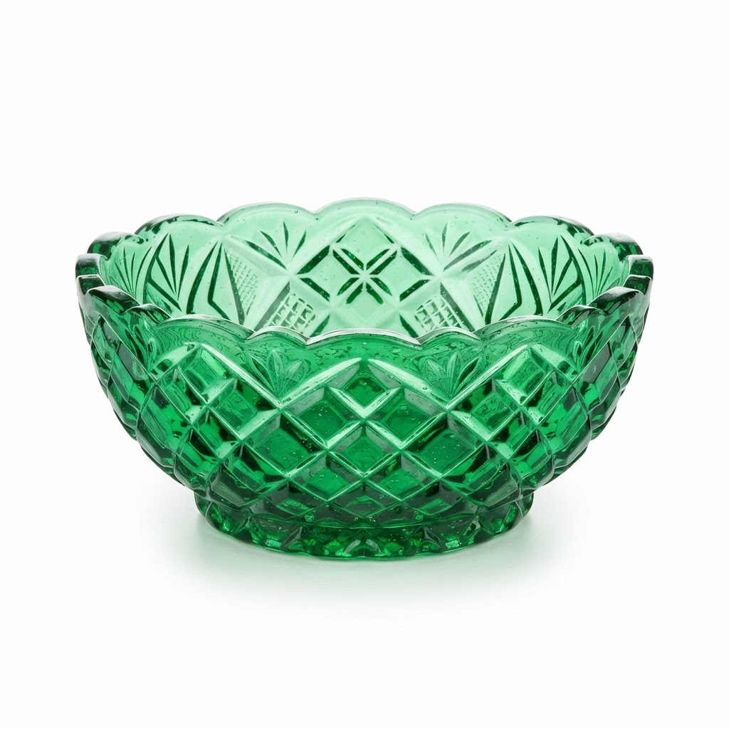 Green Glass Decorative Bowls