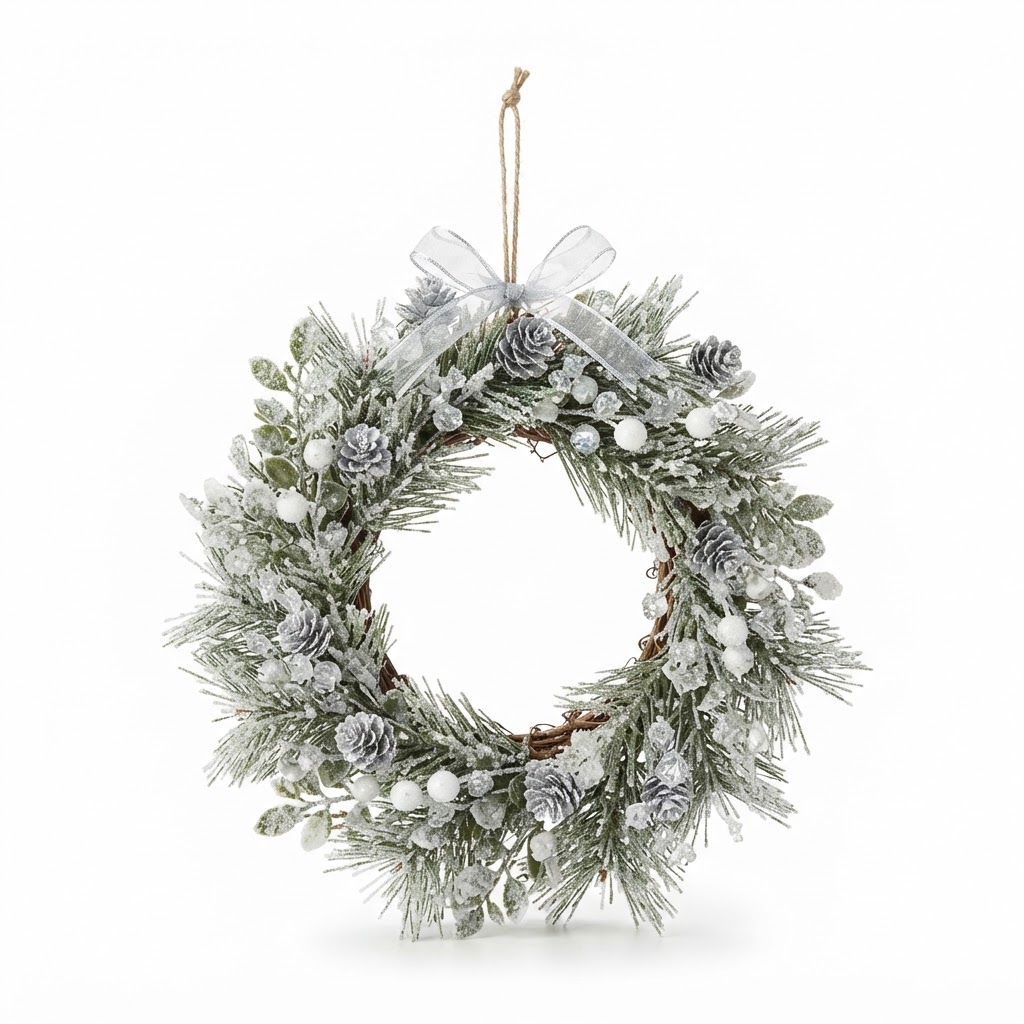 Winter Frosted Mini Wreath Decor