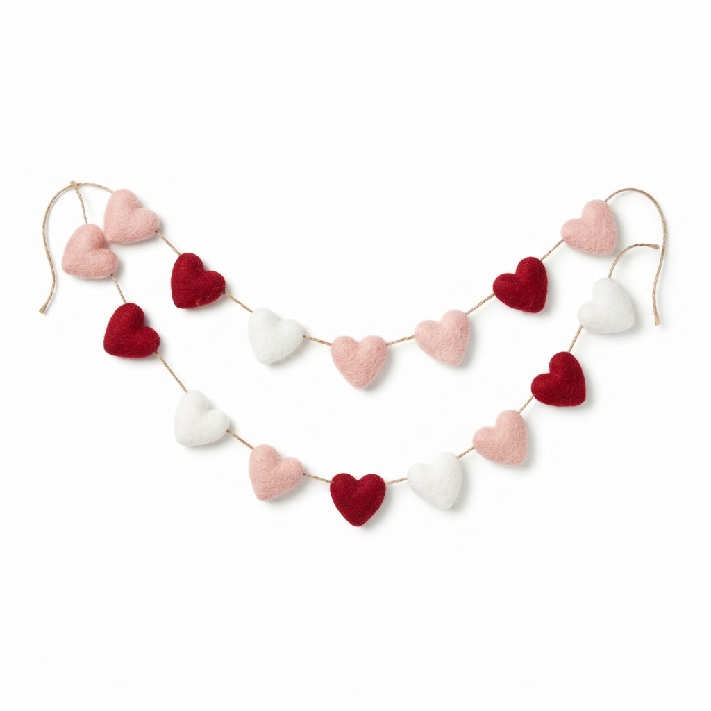 Valentine Felt Heart Garland