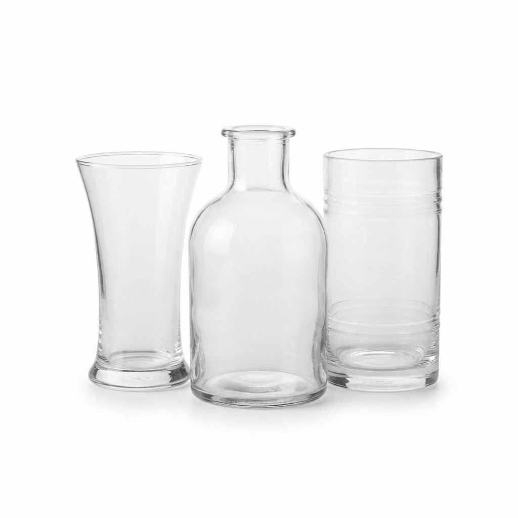 Transitional Clear Glass Vase Set