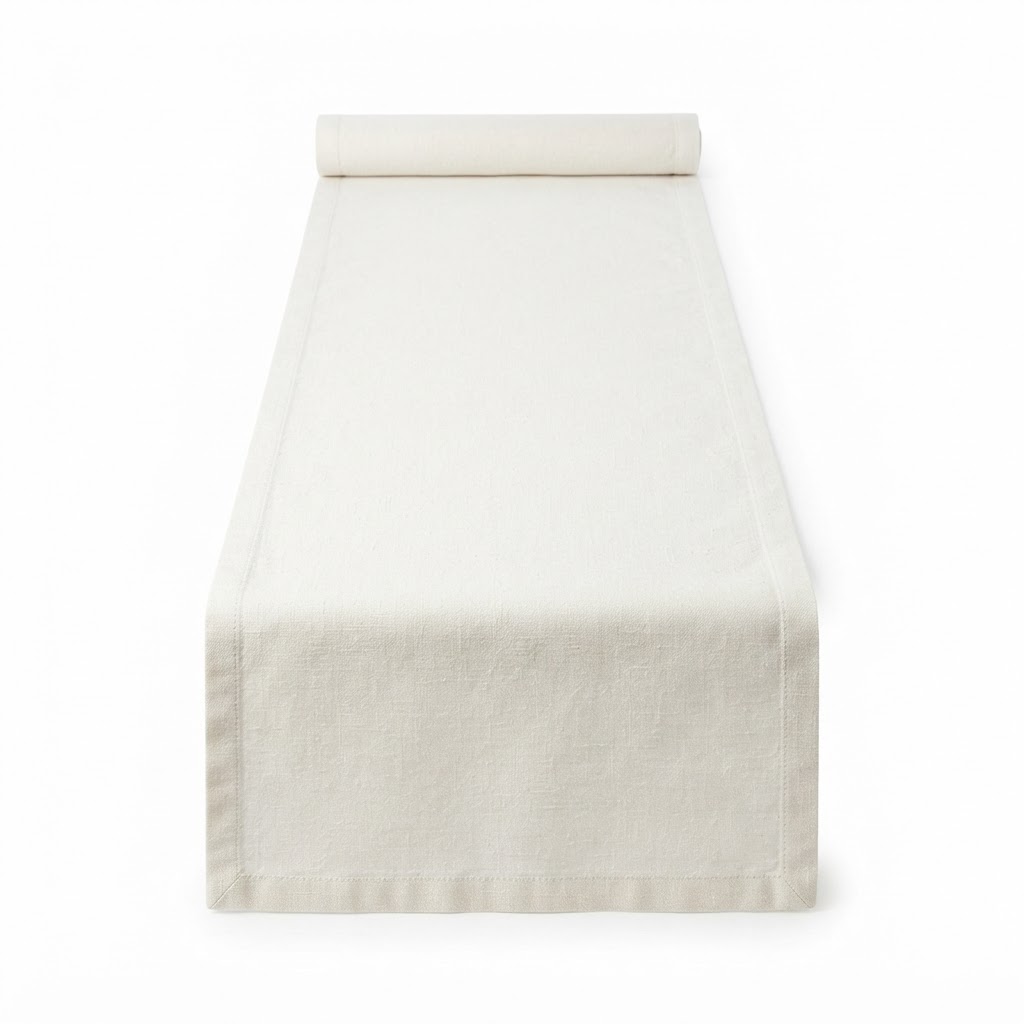 White Linen Table Runner